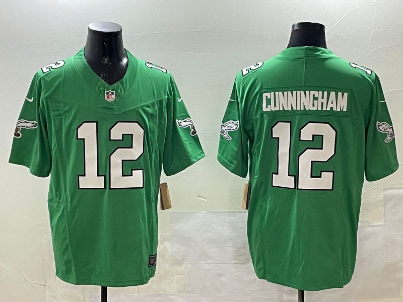 Men Philadelphia Eagles #12 Cunningham Green three generations 2025 Nike Vapor Limited NFL Jersey style 1->philadelphia eagles->NFL Jersey